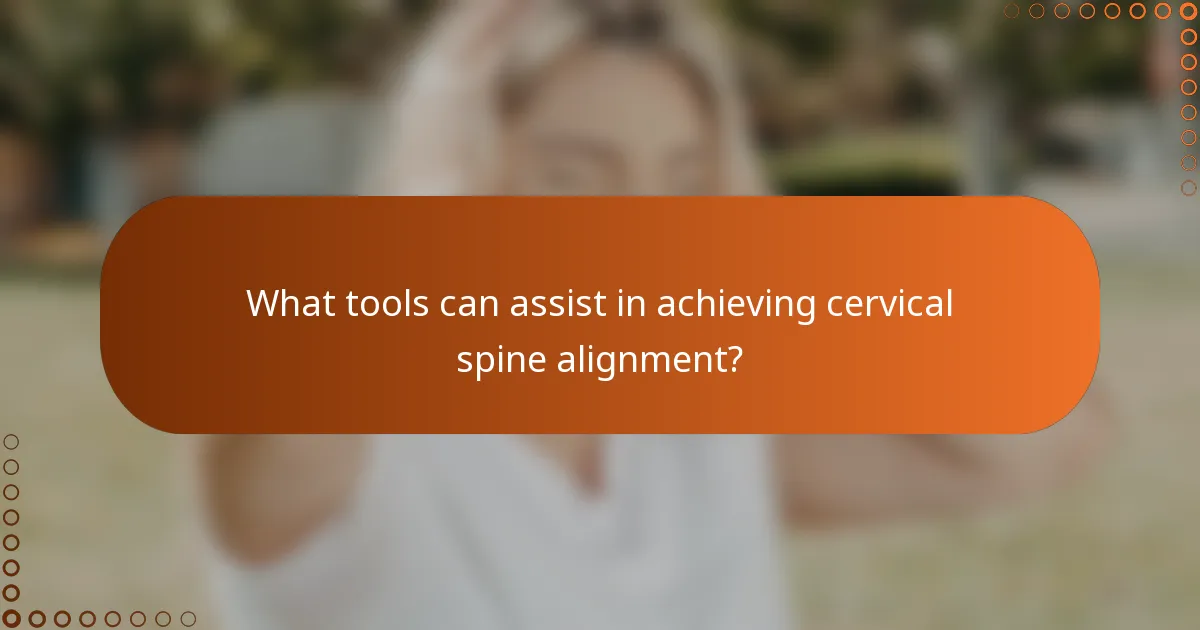 What tools can assist in achieving cervical spine alignment?